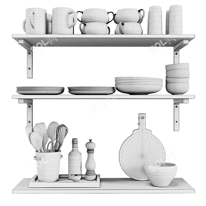 Deluxe Kitchen Decor Set 3D model image 6