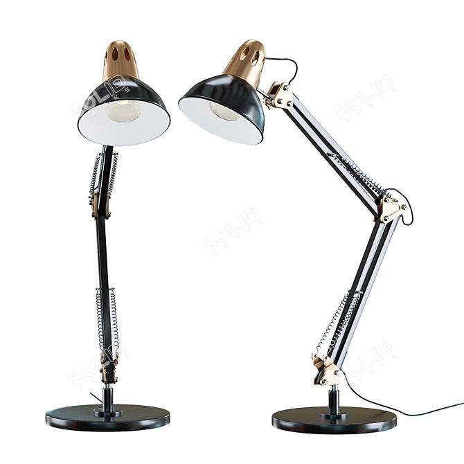 Sleek Metal Desk Lamp 3D model image 1