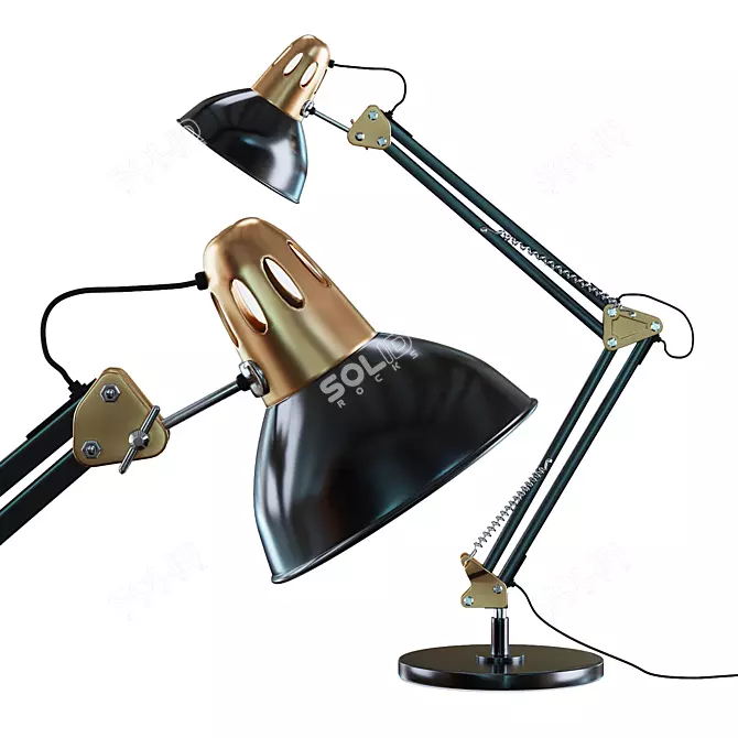 Sleek Metal Desk Lamp 3D model image 2