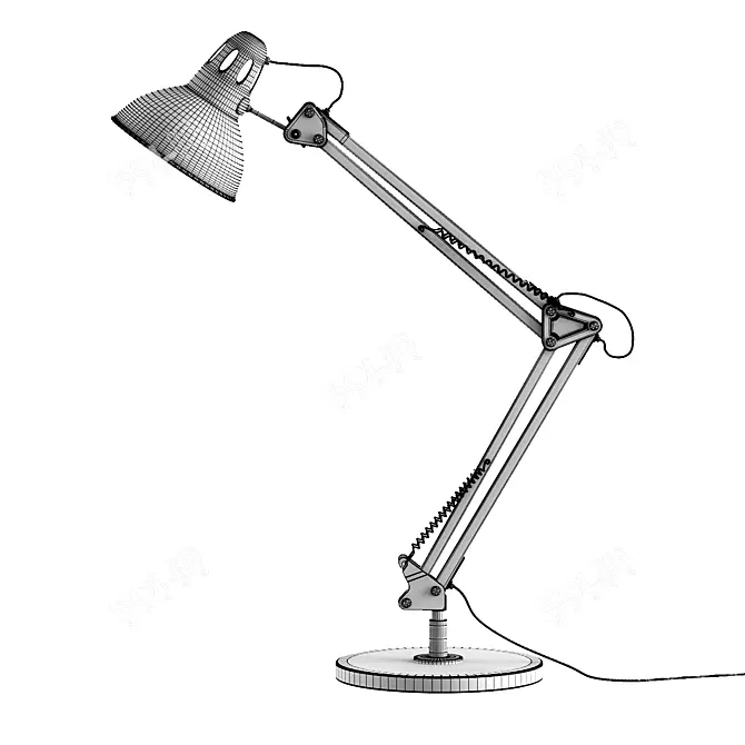 Sleek Metal Desk Lamp 3D model image 3