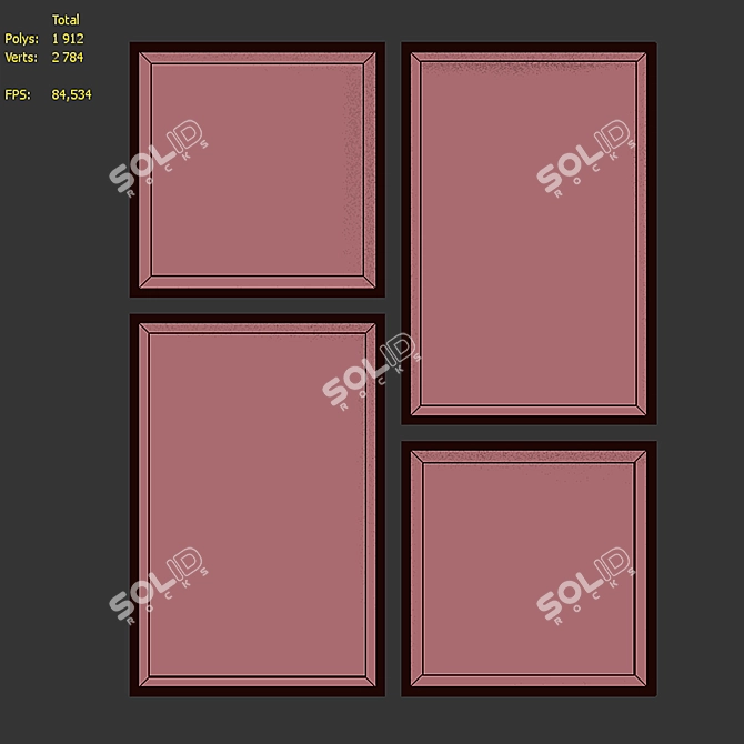 Modern Abstract Picture Frame Set 3D model image 7