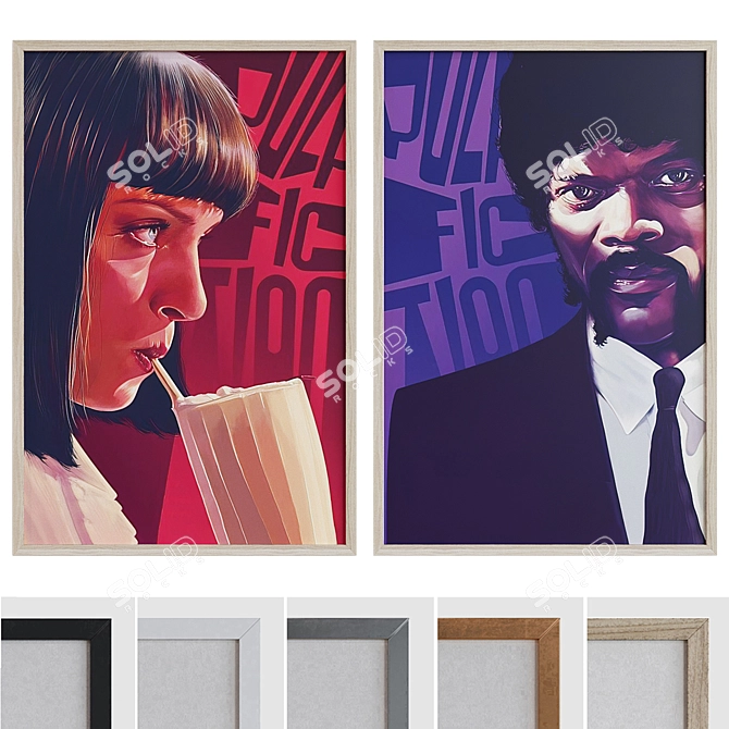 Modern Film Poster Picture Frames 3D model image 1