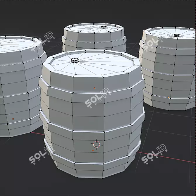 Minimalist Poly Barrel 3D model image 2