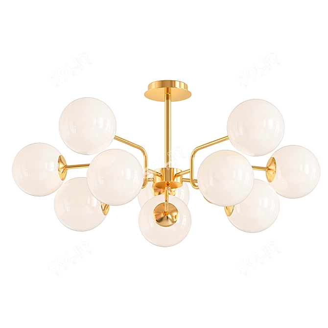 Elegant Gold Pendant Chandelier 3D model image 1