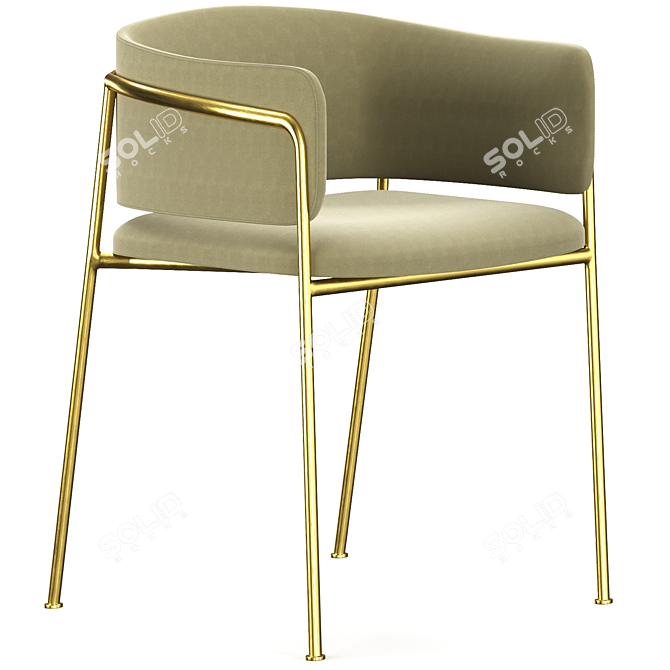 Contemporary Blue Velvet Konnie Chair 3D model image 1