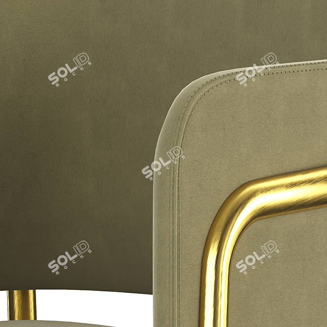 Contemporary Blue Velvet Konnie Chair 3D model image 3