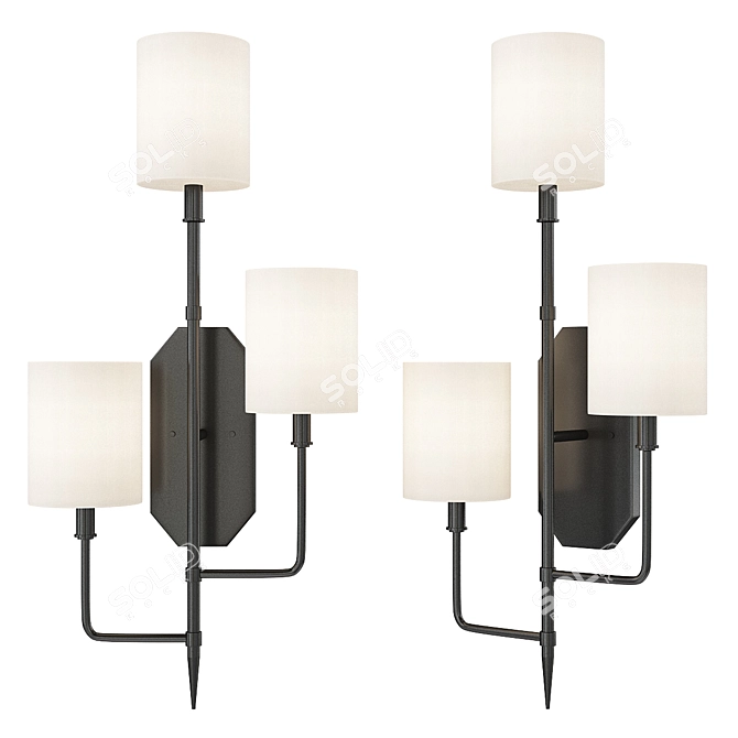 Elegant Currey & Co Wall Sconce 3D model image 1