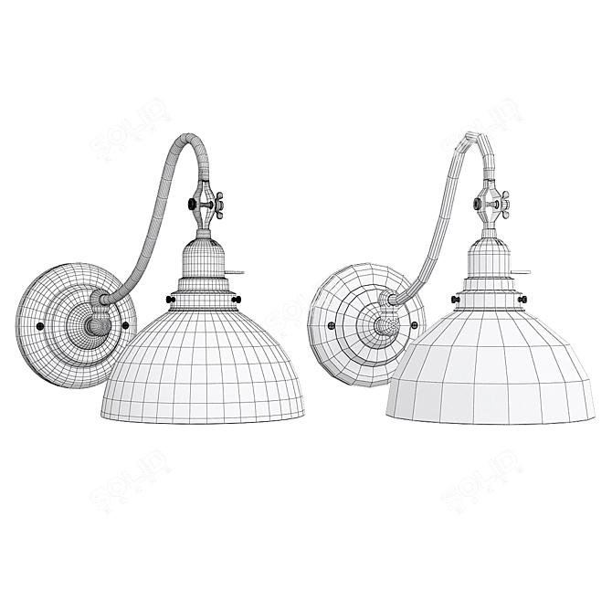 Modern Swing Arm Sconce 3D model image 2