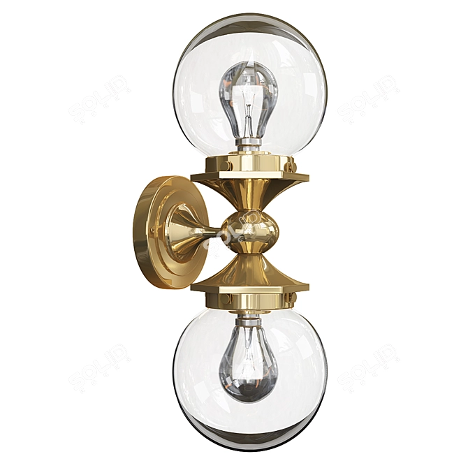 Elegant Pittock Double Sconce 3D model image 1