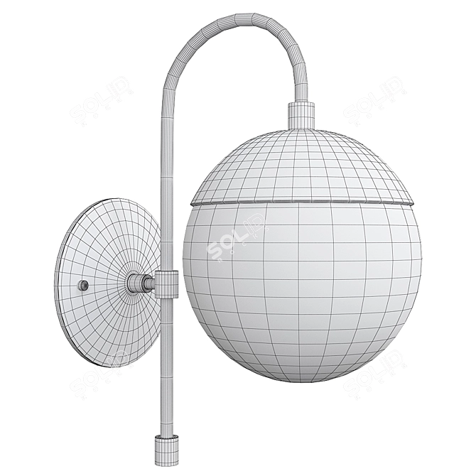 Cedar Moss Globe Sconce: Modern Elegance for Any Space 3D model image 2