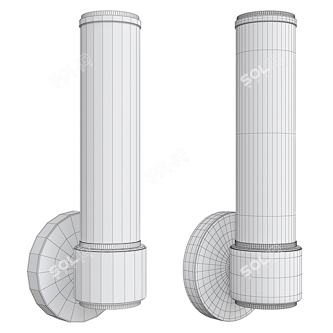 Sleek Rigdon Tube Sconce 3D model image 2