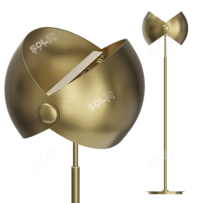 Elegant Metal Floor Lamp: Lampatron ZETA FL 3D model image 1