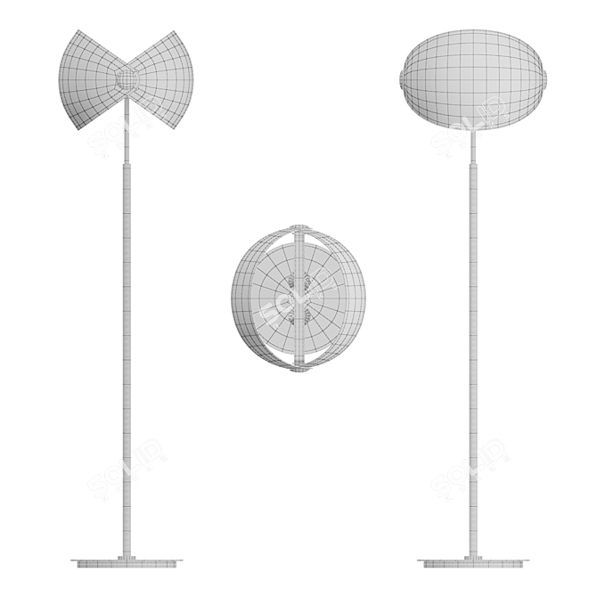 Elegant Metal Floor Lamp: Lampatron ZETA FL 3D model image 4