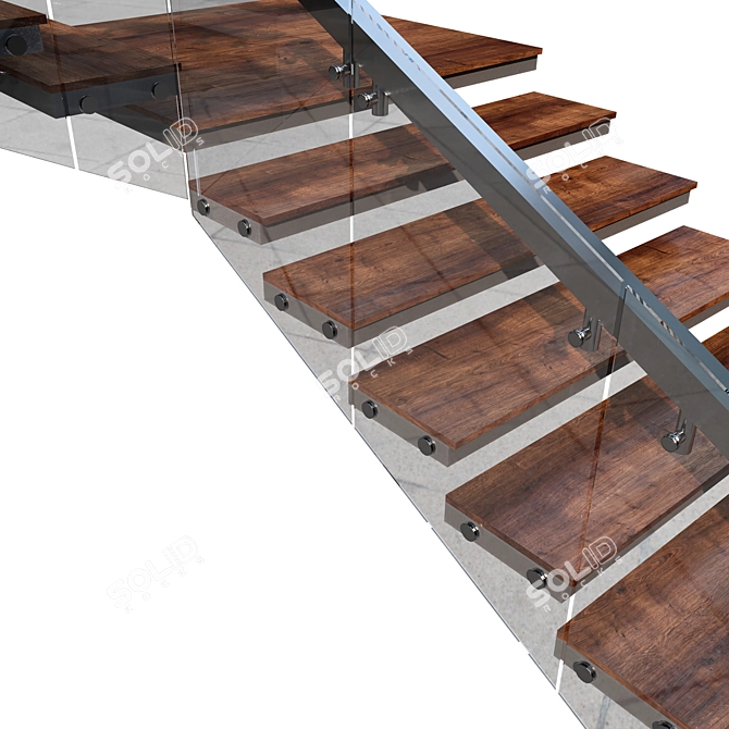 Contemporary Stairway Design 3D model image 4