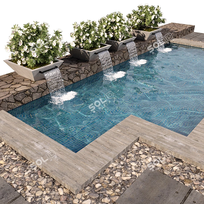 Stunning Pool Design with Caustics 3D model image 3