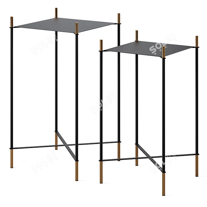 Modern Dagnen Side Table Set - La Forma 3D model image 1