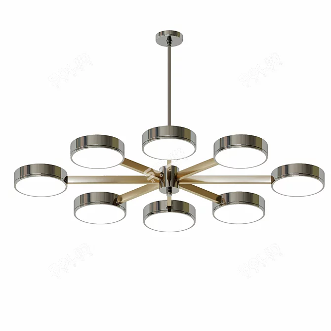 Dual-color LED Metal Chandelier 3D model image 1