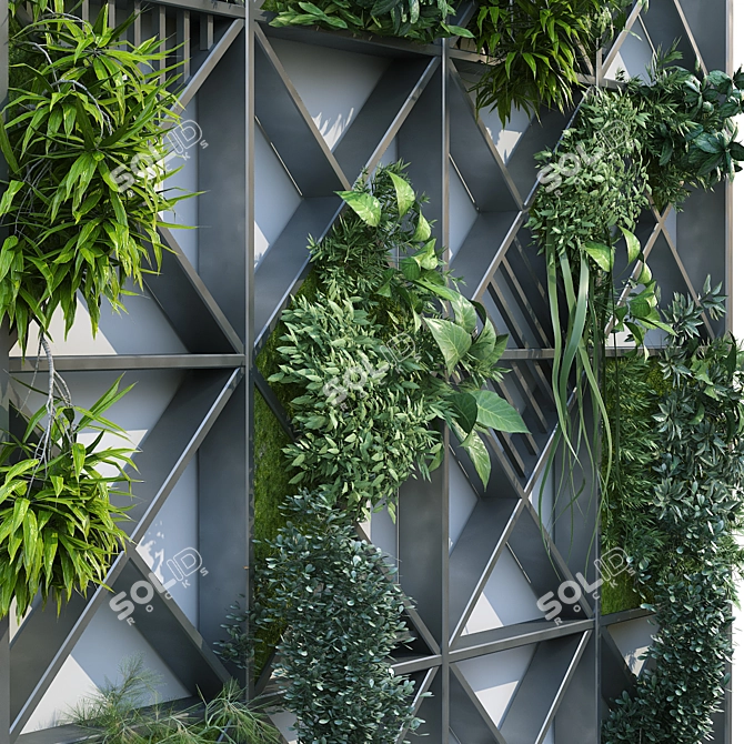 200 Vertical Plant Set: Stunning Greenery for Any Space 3D model image 5