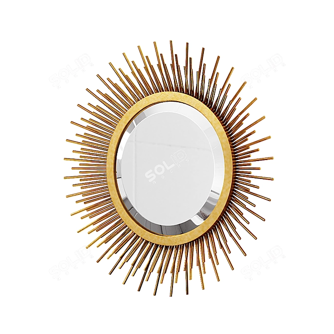 Reflective Sunburst Mirror 3D model image 2