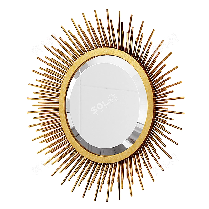 Reflective Sunburst Mirror 3D model image 5