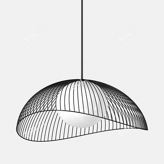 Fabronia Grid Glass Ball Pendant 3D model image 1