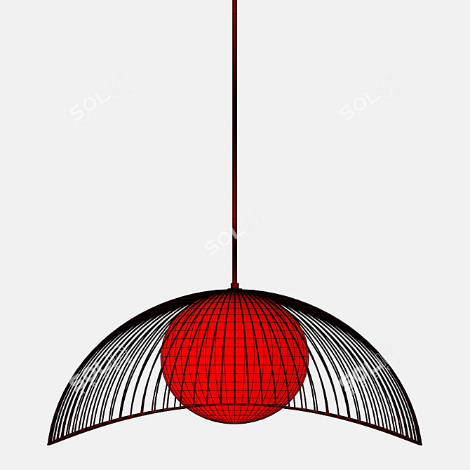 Fabronia Grid Glass Ball Pendant 3D model image 3