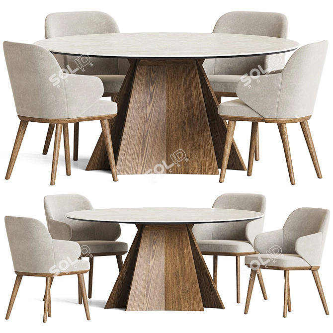 Elegant Foyer Dining Set 3D model image 2