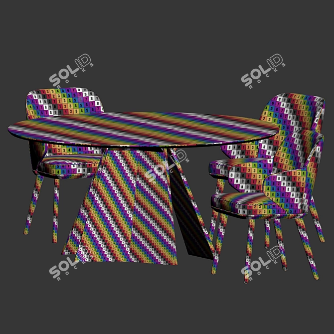 Elegant Foyer Dining Set 3D model image 4