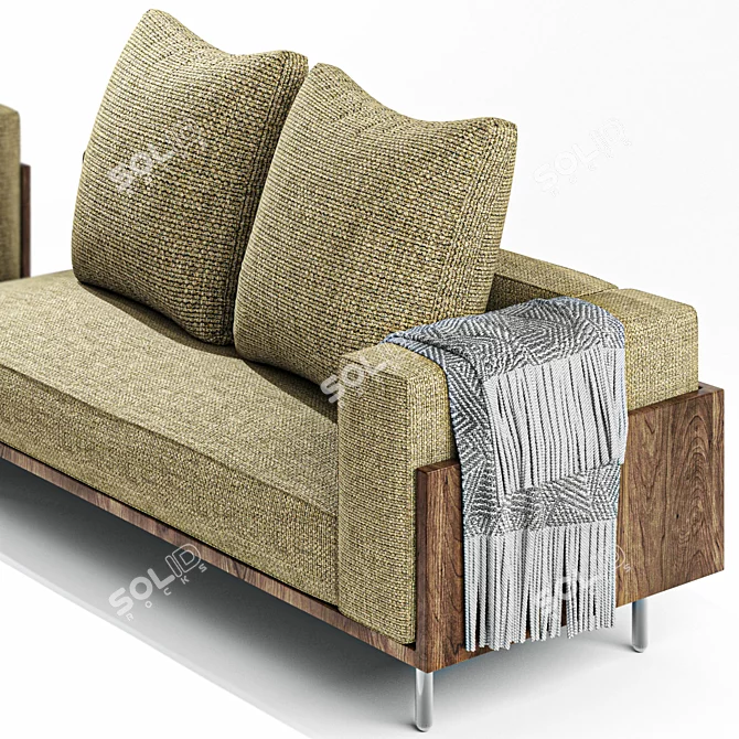 Elegant BRASILIA Fabric Sectional Sofa 3D model image 3