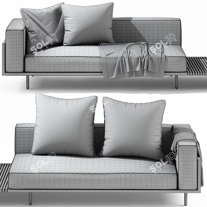 Elegant BRASILIA Fabric Sectional Sofa 3D model image 4