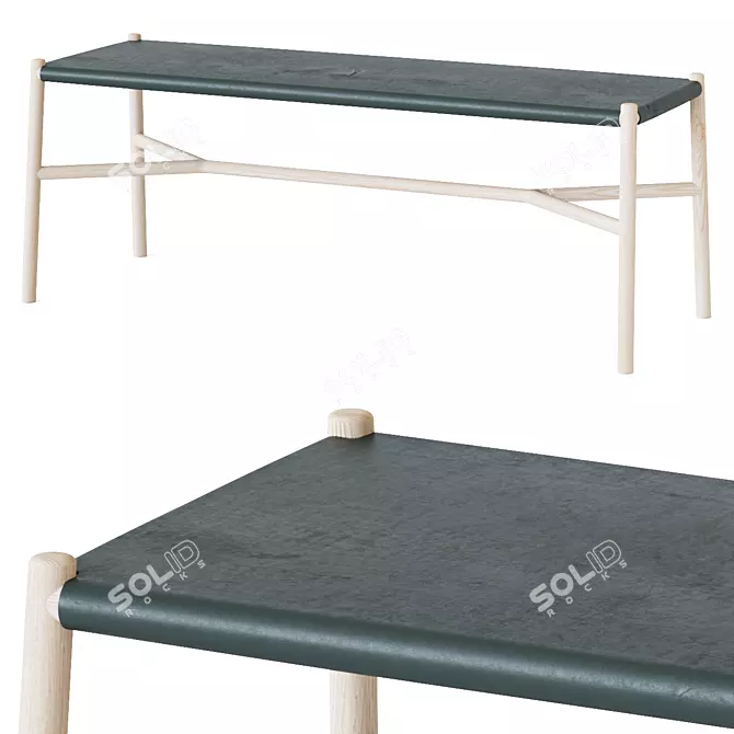 Ariake Minimalist Bench: Elegant and Functional 3D model image 6