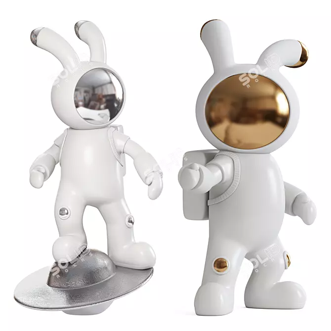 Cosmic Bunny Sculpture 3D model image 1