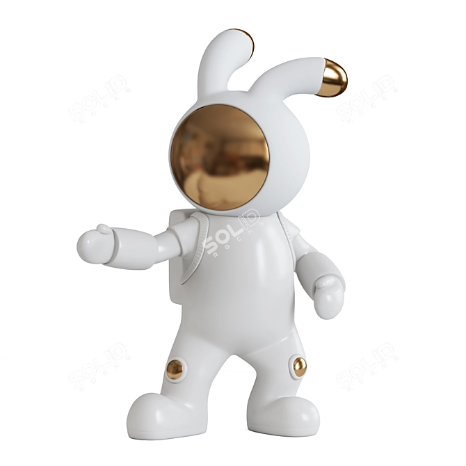 Cosmic Bunny Sculpture 3D model image 2