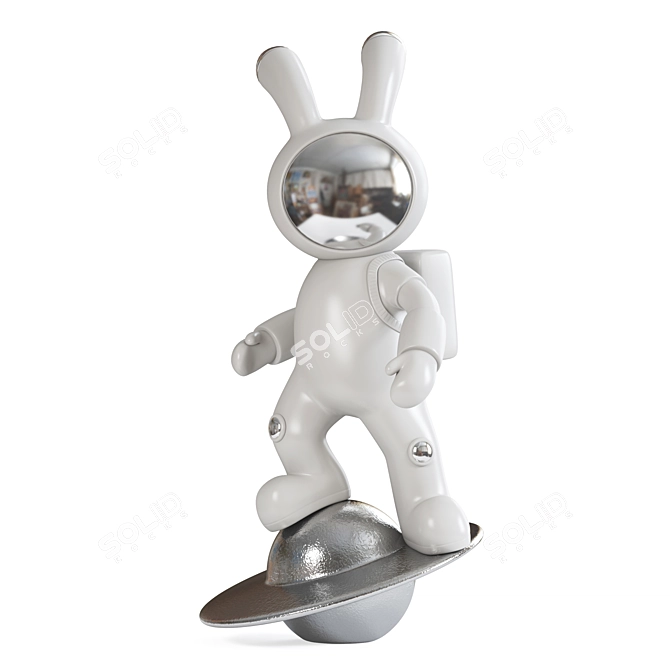 Cosmic Bunny Sculpture 3D model image 3