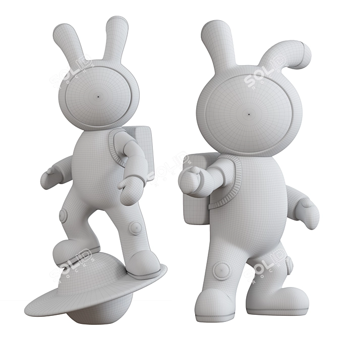 Cosmic Bunny Sculpture 3D model image 4