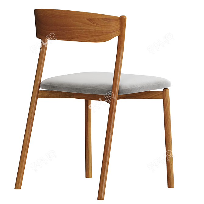 Elegant Wooden Tube Chair 3D model image 4