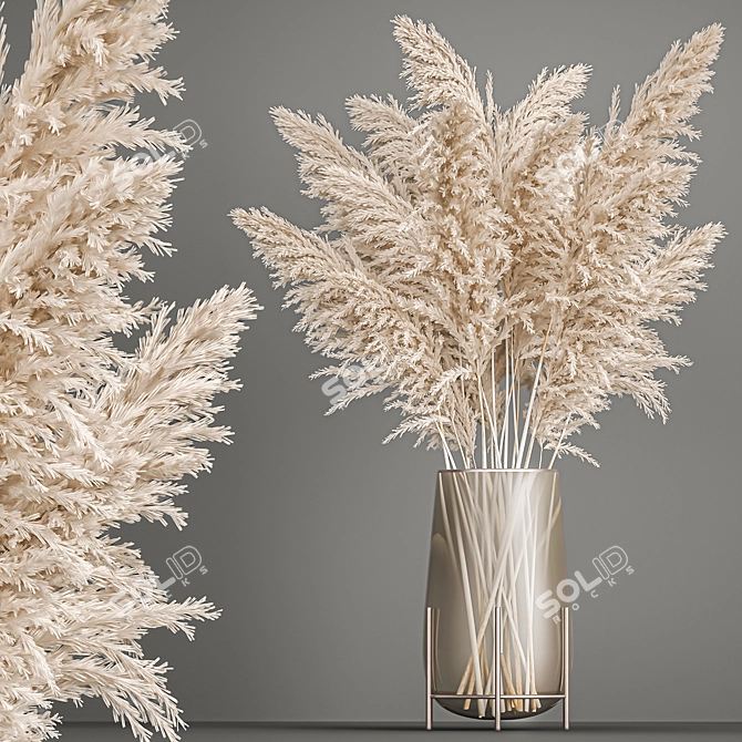 Elegant Reed Bouquet 3D model image 1