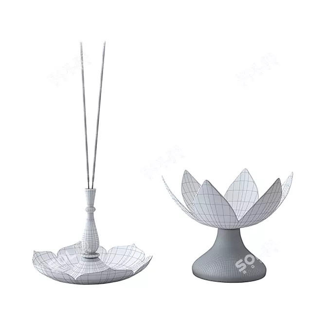 Sacred Lotus Tea Lights 3D model image 2