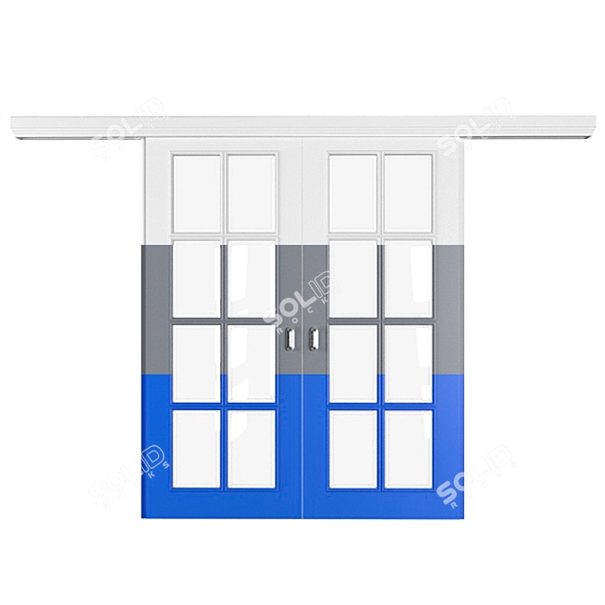 Versatile Sliding Door Partition 3D model image 1