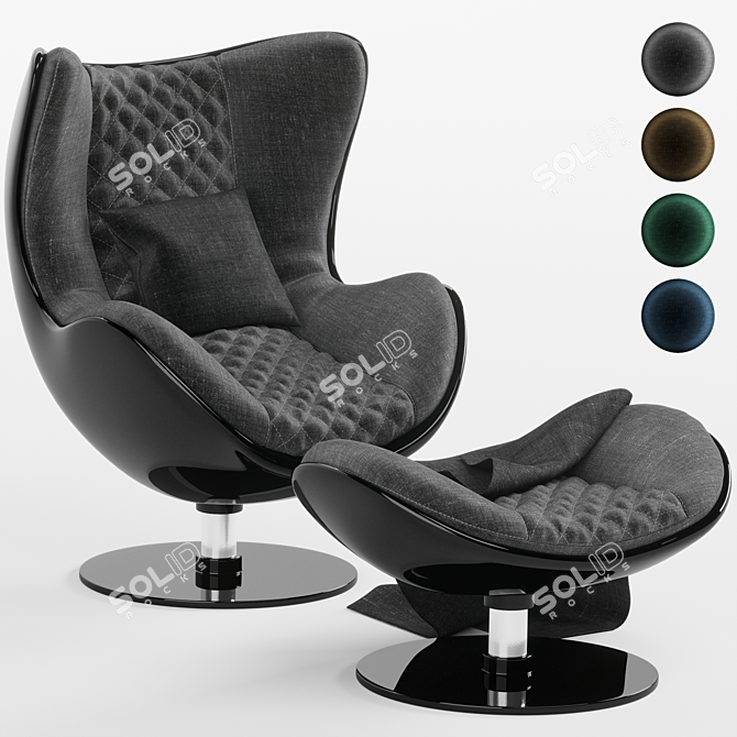 Cozy Egg Chair: The Perfect Nest 3D model image 1