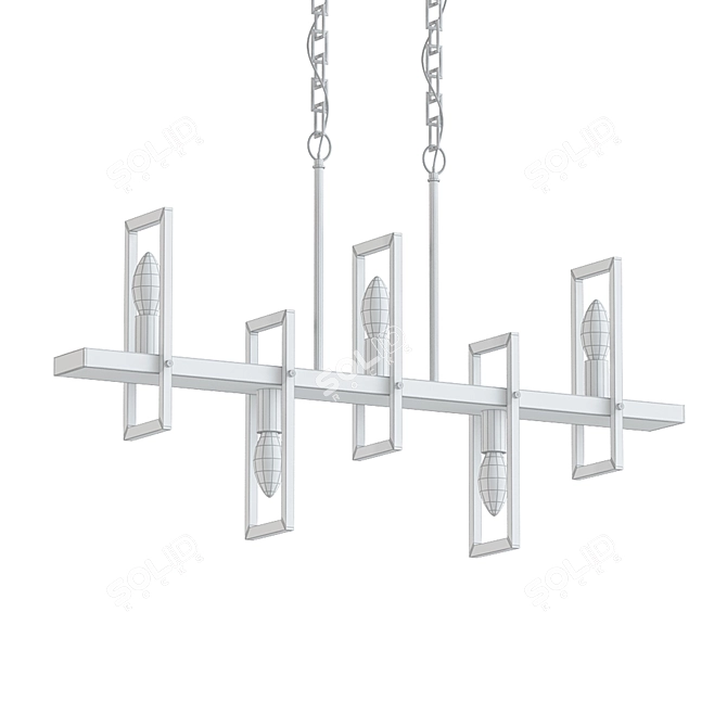 Linear Candle Holder: Modern Geometric Kitchen Décor 3D model image 2