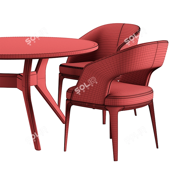 Pace Loom Chair & ROLF BENZ 965 Table Set 3D model image 7