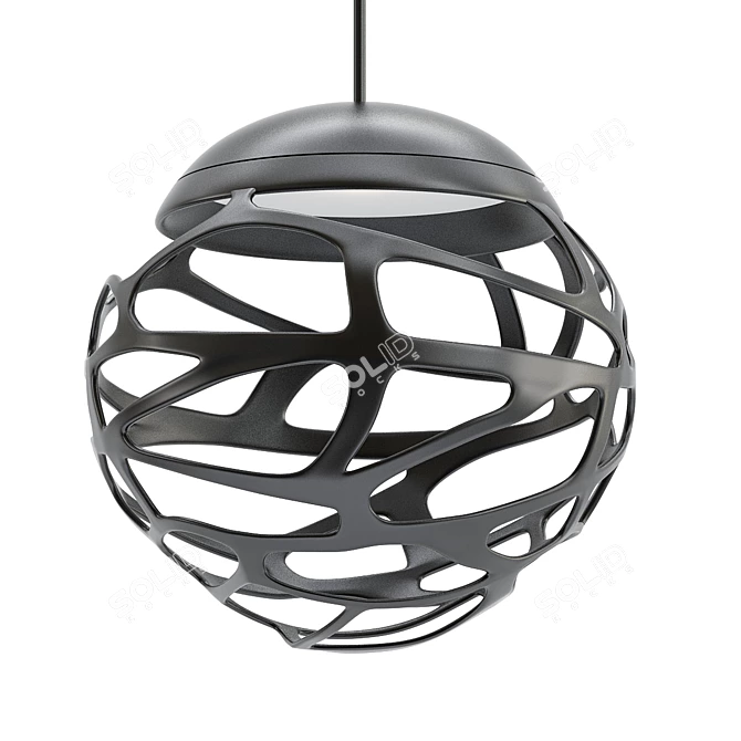 Sleek Black Pendant Cluster 3D model image 1