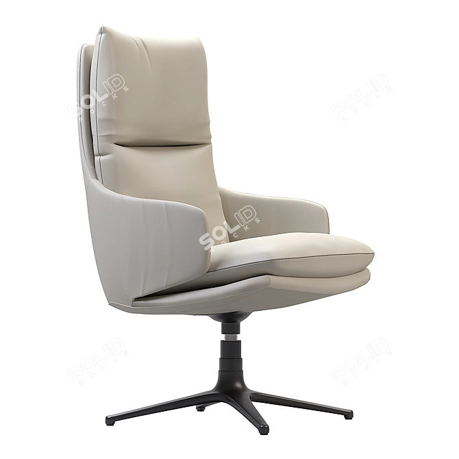 Title: Elegant White Swivel Accent Chair 3D model image 1