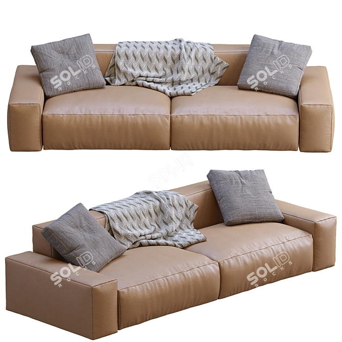 Jesse Leather Sofa Daniel: Stylish and Versatile 3D model image 3