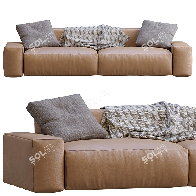 Jesse Leather Sofa Daniel: Stylish and Versatile 3D model image 4