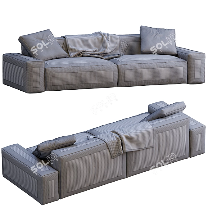 Jesse Leather Sofa Daniel: Stylish and Versatile 3D model image 5