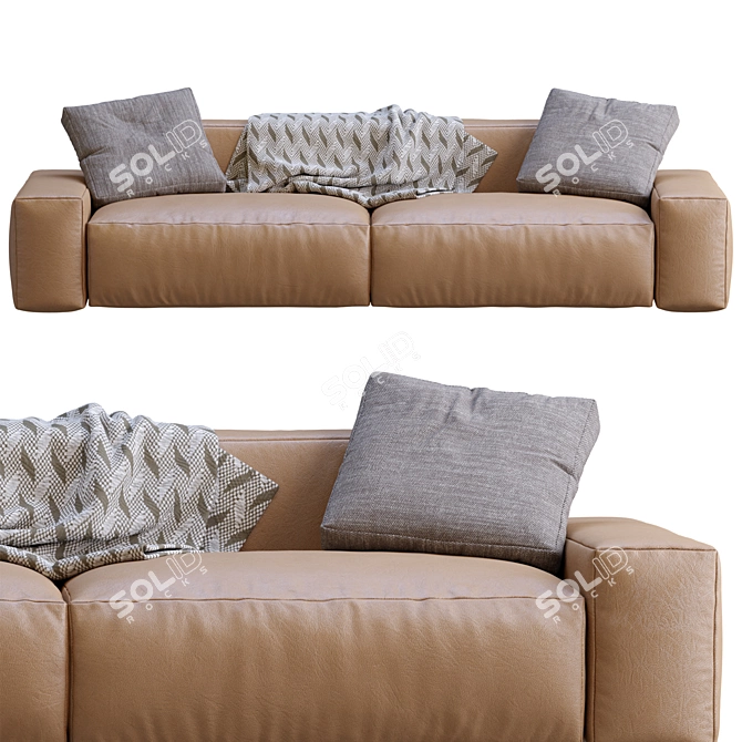 Jesse Leather Sofa Daniel: Stylish and Versatile 3D model image 6