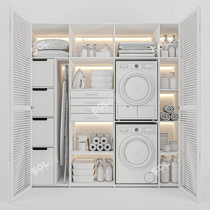 Efficient Laundry Room Setup 3D model image 4