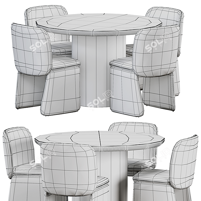 Modern Evie Dining Table | Sleek Design 3D model image 5